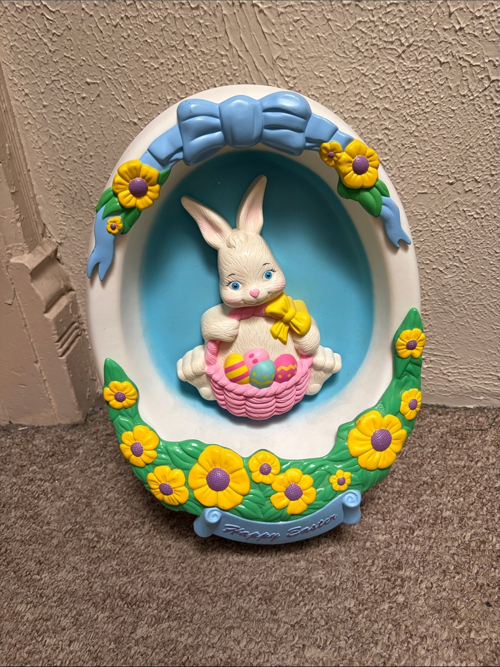 Vintage Empire Blow Mold 18” Easter Egg Bunny – No Light